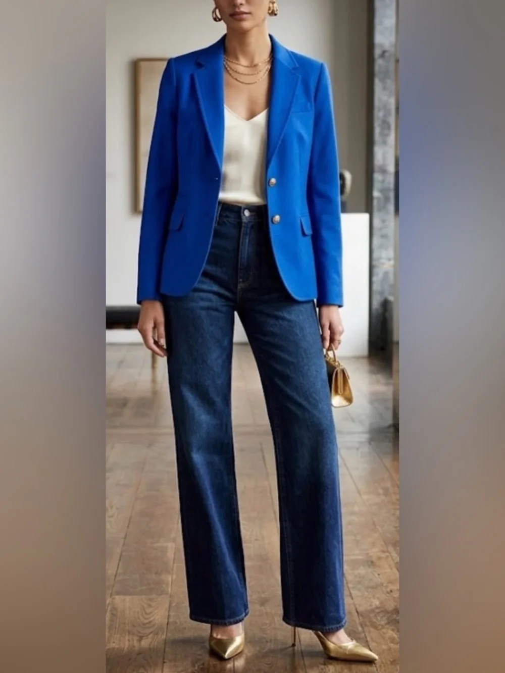 💙J. Crew Royal Blue Blazer with Gold Accents